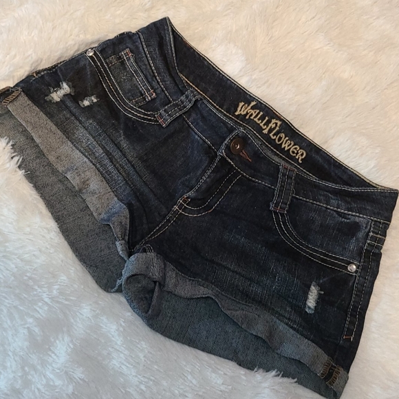 Wallflower Pants - Cuffed Jean Shorts by Wallflower